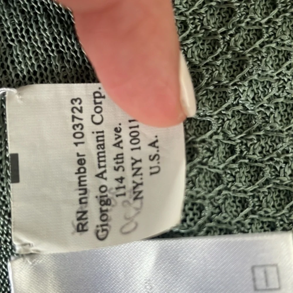 Giorgio Armani knit camisole tank top sz 42 green t back size 4ish - Picture 8 of 8